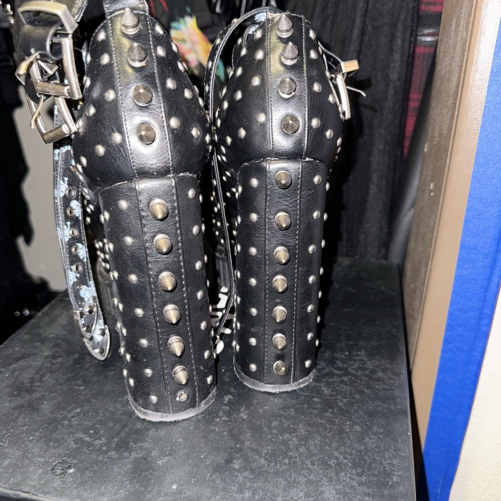Lamoda Skyscraper Studded/Spiked Creeper Platform Mary Janes Size 9 - Picture 5 of 11